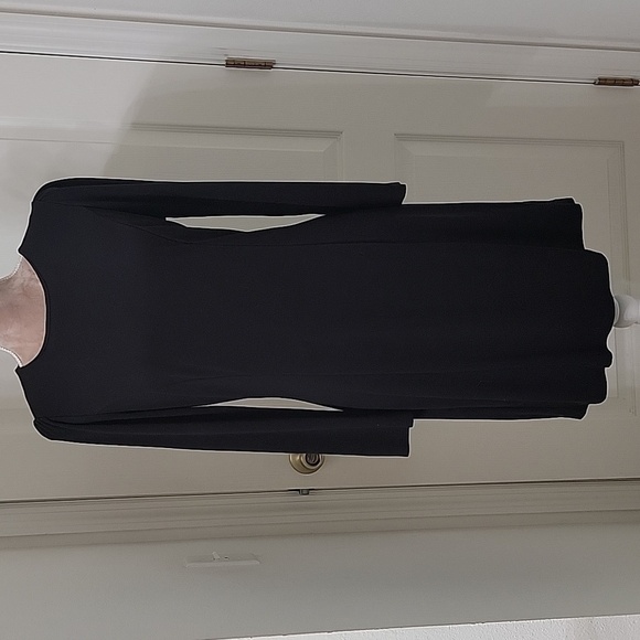 Old Navy Size M Basic Black Dress, Long Sleeve, Midi Length, Back Zipper Closure - Picture 1 of 12